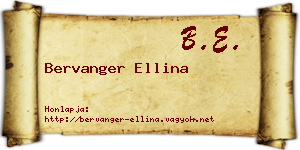Bervanger Ellina névjegykártya
